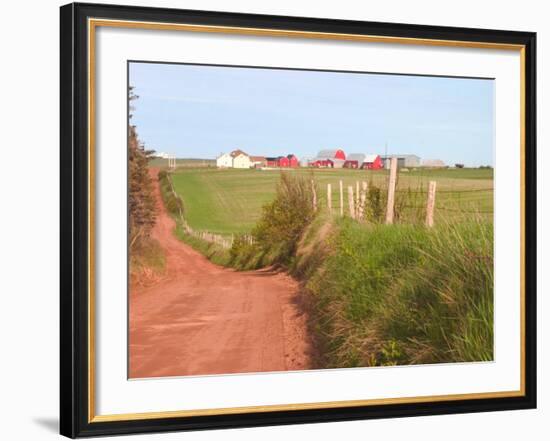 Country Road and Farm, Prince Edward Island, Canada-Julie Eggers-Framed Photographic Print