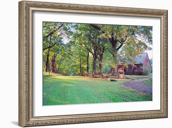 Country Road and Farmhouse-George Oze-Framed Photographic Print