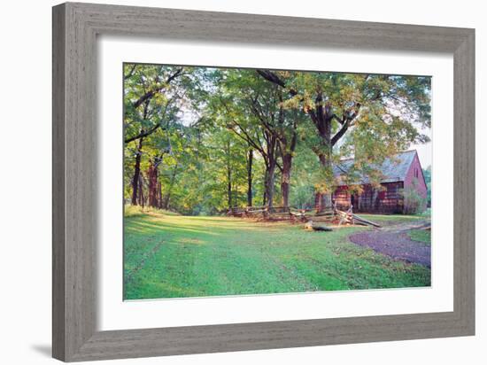 Country Road and Farmhouse-George Oze-Framed Photographic Print