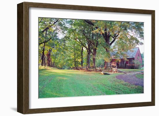 Country Road and Farmhouse-George Oze-Framed Photographic Print