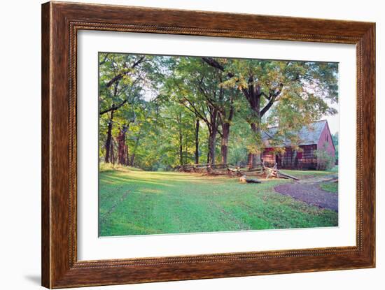 Country Road and Farmhouse-George Oze-Framed Photographic Print