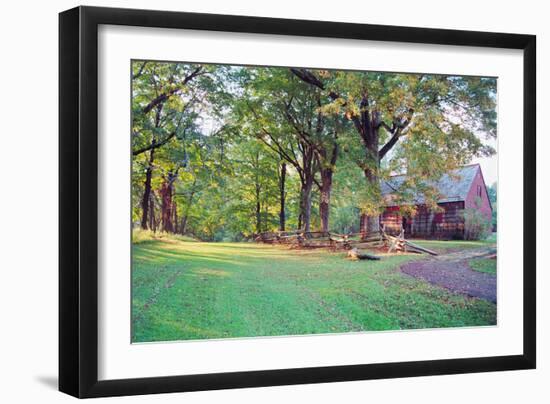 Country Road and Farmhouse-George Oze-Framed Photographic Print