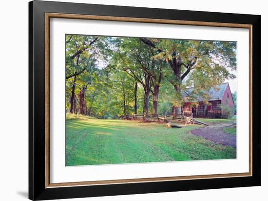 Country Road and Farmhouse-George Oze-Framed Photographic Print