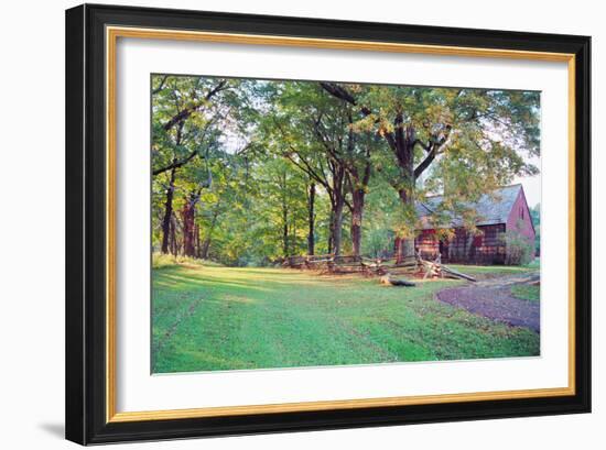 Country Road and Farmhouse-George Oze-Framed Photographic Print