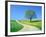 Country road and tree, spring-Herbert Kehrer-Framed Photographic Print