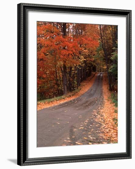 Country Road in Autumn, Vermont, USA-Charles Sleicher-Framed Photographic Print