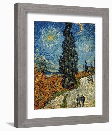 Country Road in Provence by Night, c.1890-Vincent van Gogh-Framed Art Print