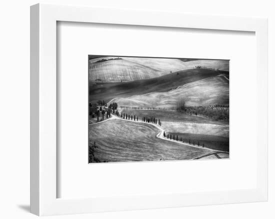 Country Road in Val D'Orcia, Tuscany-George Oze-Framed Photographic Print