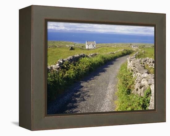 Country Road, Inishmore, Aran Islands, County Galway, Connacht, Republic of Ireland (Eire), Europe-Ken Gillham-Framed Premier Image Canvas