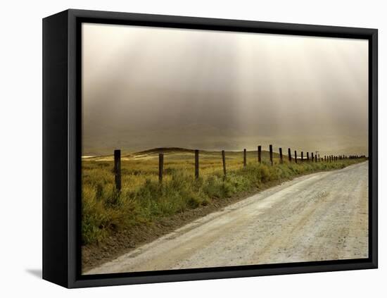 Country Road Lit by Sunrays, California, USA-Don Paulson-Framed Premier Image Canvas