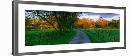 Country Road Passing Through a Field, Dorset, England-null-Framed Photographic Print