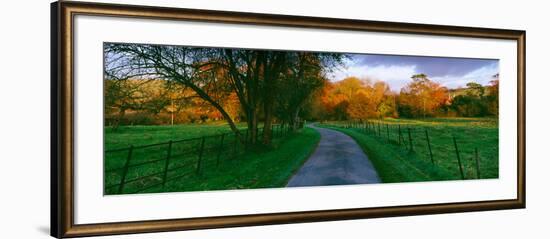 Country Road Passing Through a Field, Dorset, England-null-Framed Photographic Print