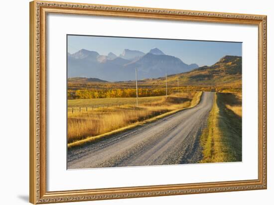 Country Road Through a Mountainous Landscape, Near Twin Butte, Alberta, Canada, North America-Miles Ertman-Framed Photographic Print