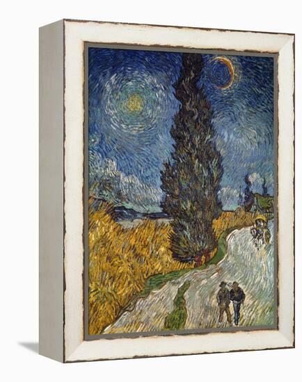 Country Road with Cypress and Star, 1890-Vincent van Gogh-Framed Premier Image Canvas