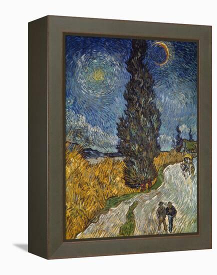 Country Road with Cypress and Star, 1890-Vincent van Gogh-Framed Premier Image Canvas