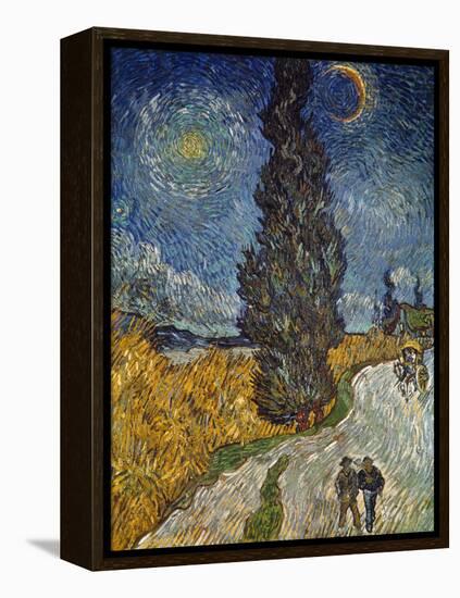 Country Road with Cypress and Star, 1890-Vincent van Gogh-Framed Premier Image Canvas