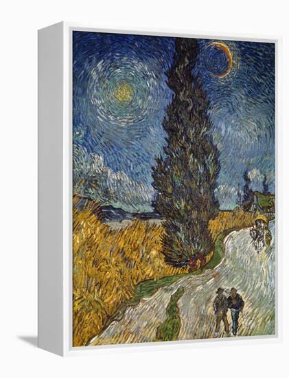 Country Road with Cypress and Star, 1890-Vincent van Gogh-Framed Premier Image Canvas