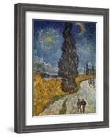 Country Road with Cypress and Star, 1890-Vincent van Gogh-Framed Giclee Print