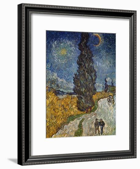 Country Road with Cypress and Star, 1890-Vincent van Gogh-Framed Giclee Print