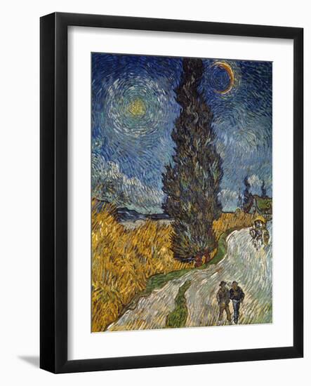 Country Road with Cypress and Star, 1890-Vincent van Gogh-Framed Giclee Print