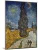 Country Road with Cypress and Star, 1890-Vincent van Gogh-Mounted Giclee Print