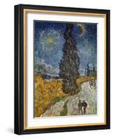 Country Road with Cypress and Star, 1890-Vincent van Gogh-Framed Giclee Print