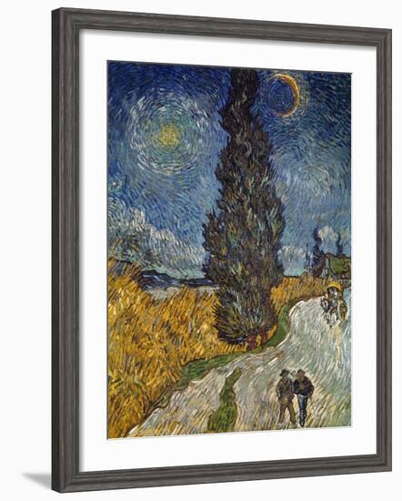 Country Road with Cypress and Star, 1890-Vincent van Gogh-Framed Giclee Print