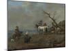Country Road with Hunters and Peasants-Johannes Lingelbach-Mounted Art Print