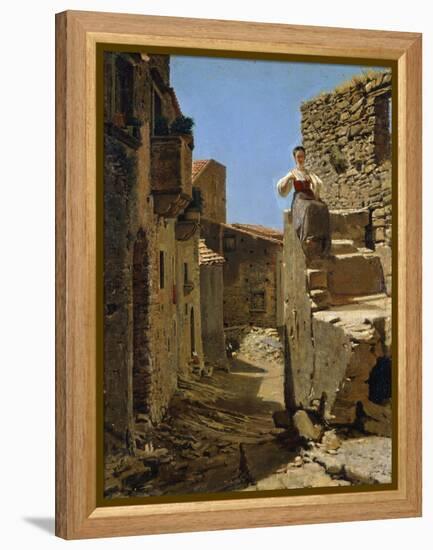 Country Road with Ruins-Filippo Palizzi-Framed Premier Image Canvas