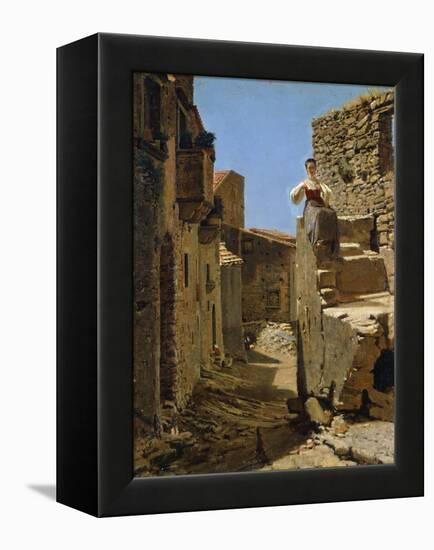 Country Road with Ruins-Filippo Palizzi-Framed Premier Image Canvas