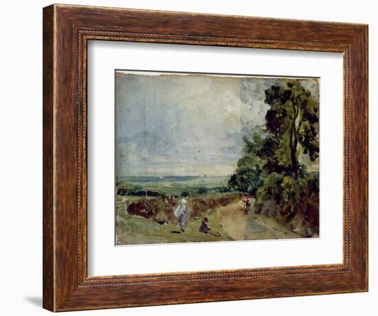 Country Road with Trees and Figures-John Constable-Framed Giclee Print