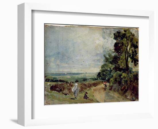 Country Road with Trees and Figures-John Constable-Framed Giclee Print