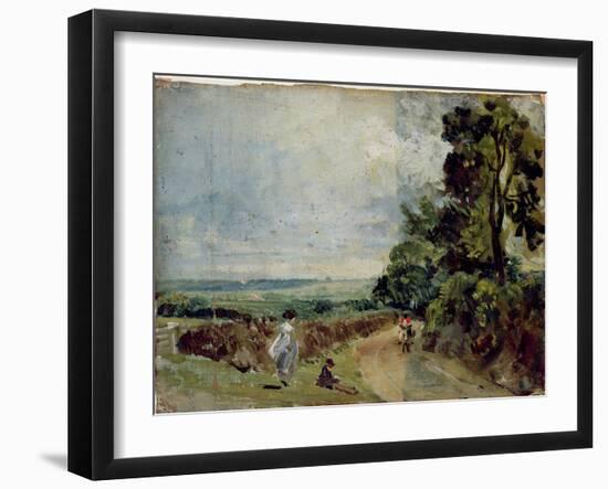 Country Road with Trees and Figures-John Constable-Framed Giclee Print