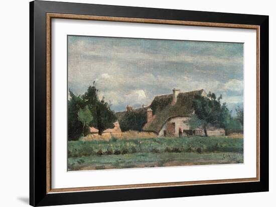 Country Scene, Woman with a Cow (Oil on Canvas)-Jean Baptiste Camille Corot-Framed Giclee Print