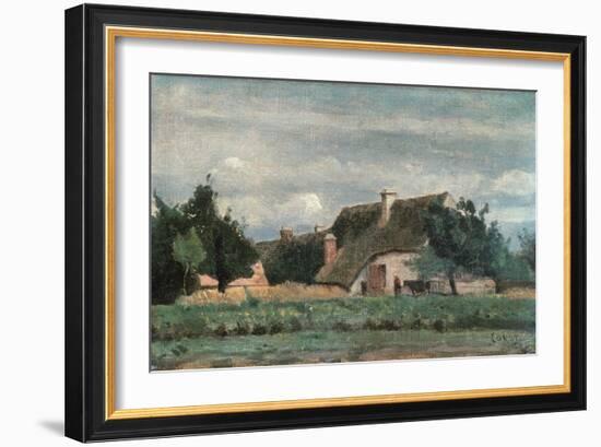 Country Scene, Woman with a Cow (Oil on Canvas)-Jean Baptiste Camille Corot-Framed Giclee Print