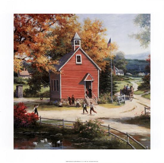 Country Schoolhouse Art Print by T. C. Chiu