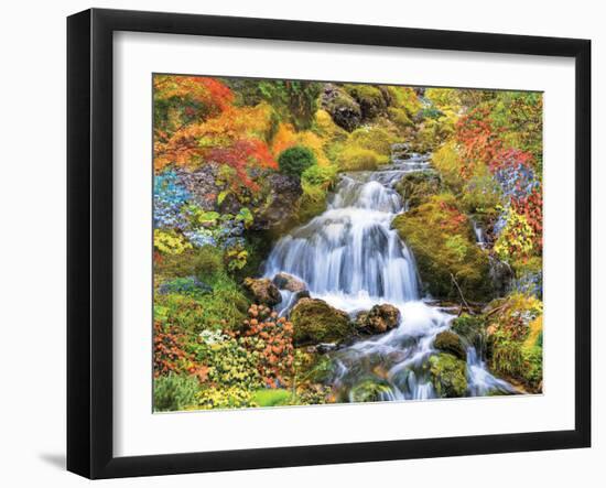 Country Stream In Bloom-null-Framed Art Print