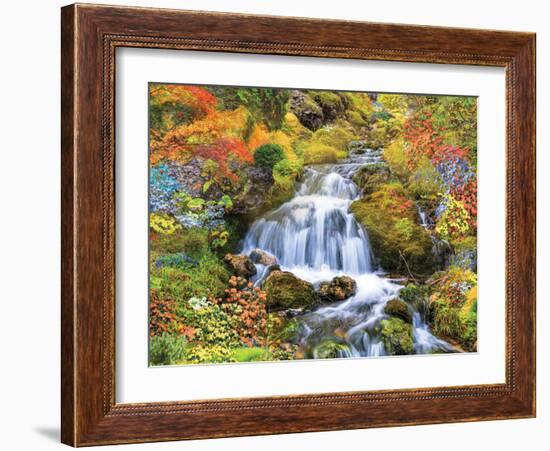 Country Stream In Bloom-null-Framed Art Print