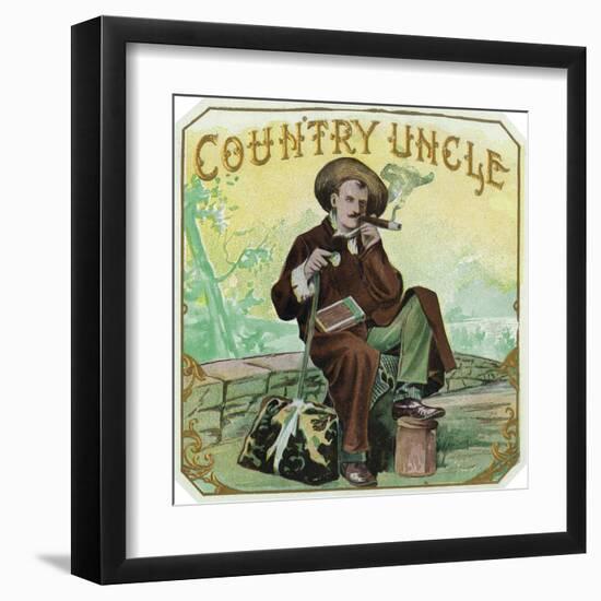 Country Uncle Brand Cigar Box Label-Lantern Press-Framed Art Print