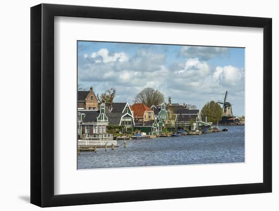 Country Village Along a Lake with Windmill in the Netherlands-Sheila Haddad-Framed Photographic Print