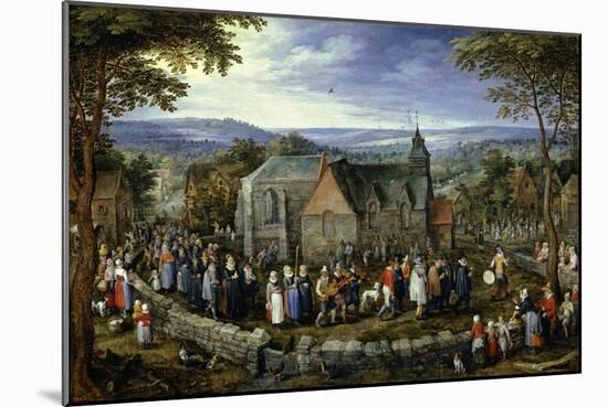 Country Wedding, 1621-1623-Jan Brueghel the Elder-Mounted Giclee Print