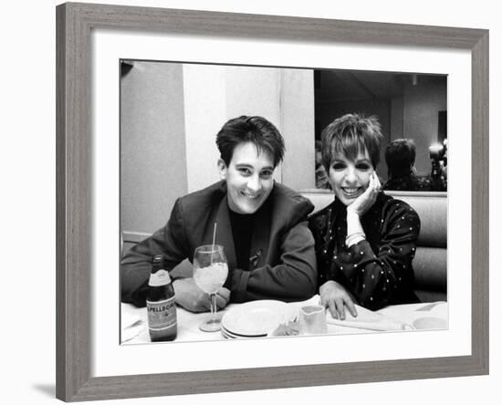 Country/Western Singer KD Lang with Actress Liza Minnelli at a Party to Celebrate Lang's Concert-null-Framed Premium Photographic Print