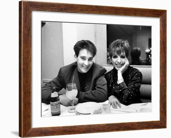 Country/Western Singer KD Lang with Actress Liza Minnelli at a Party to Celebrate Lang's Concert-null-Framed Premium Photographic Print