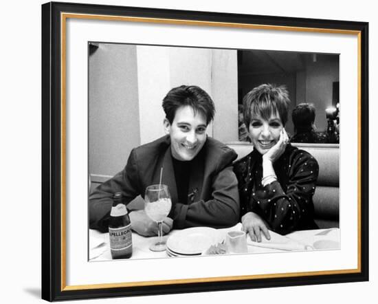 Country/Western Singer KD Lang with Actress Liza Minnelli at a Party to Celebrate Lang's Concert-null-Framed Premium Photographic Print