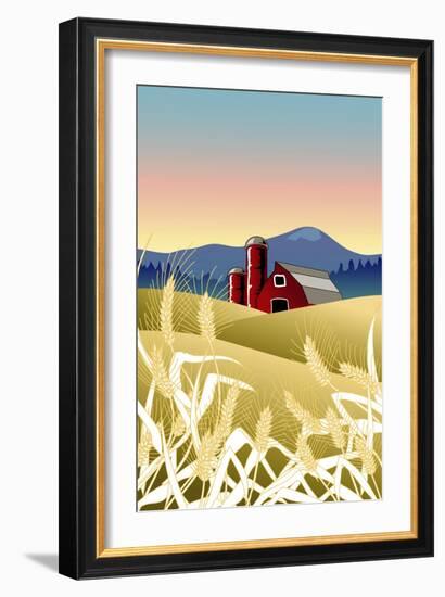 Country Wheat Farm-Linda Braucht-Framed Giclee Print