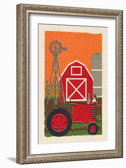 Country - Woodblock-Lantern Press-Framed Art Print