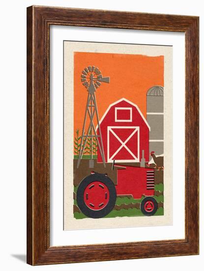 Country - Woodblock-Lantern Press-Framed Art Print