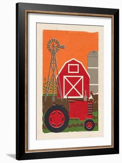 Country - Woodblock-Lantern Press-Framed Art Print