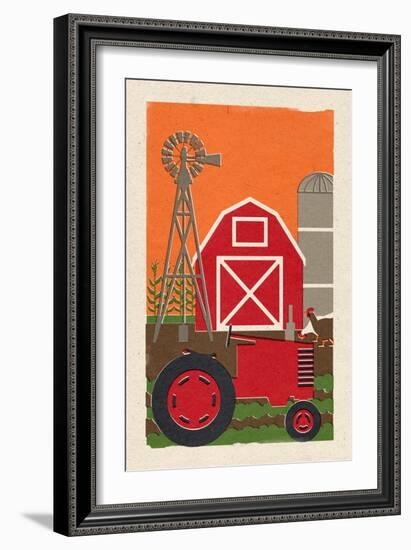 Country - Woodblock-Lantern Press-Framed Art Print