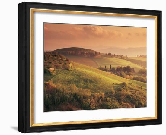 Countryside at Sunset, Volterra, Tuscany, Italy, Europe-Patrick Dieudonne-Framed Photographic Print